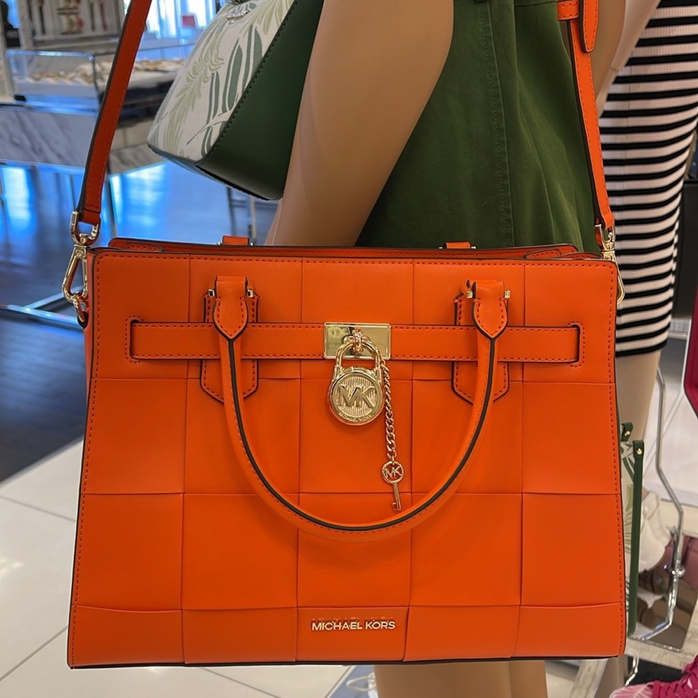 MICHAEL KORS HAMILTON MEDIUM SATCHEL 
 COLOR: POPPY 
NWT - Picture 16 of 16